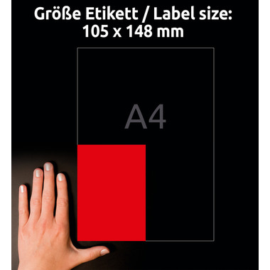 AVERY ZWECKFORM Etichette 105x148mm 3456 rosso 400 pezzi