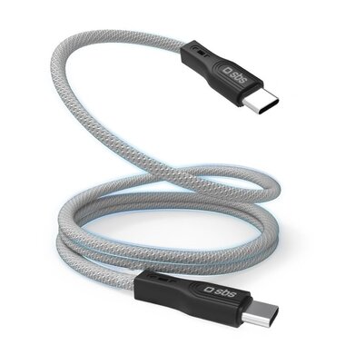 Magnetic cable 60W Type-C, 1m, gray