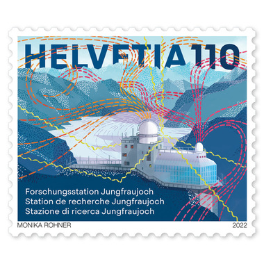 Stamp «Jungfraujoch research station» Single stamp of CHF 1.10, gummed, mint
