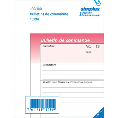 SIMPLEX Nota commissionee F A6 15197 rosa/bianco 50x3 fogli