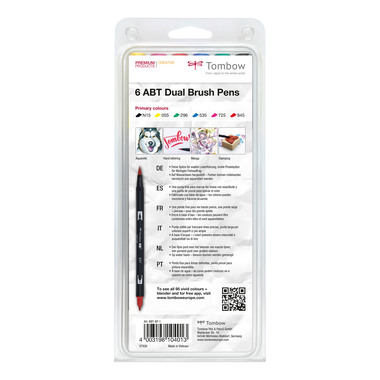 TOMBOW ABT Dual Brush Pen ABT-6P-1 6er Set Grundtöne
