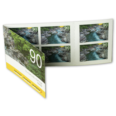 Stamps CHF 0.90 «Verzasca TI», Stamp booklet with 10 stamps Stamp booklet «Swiss river landscapes», self-adhesive, mint