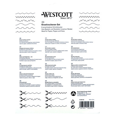 WESTCOTT Set-Ciseaux creatives 14cm E-42515 00 coloré ass.