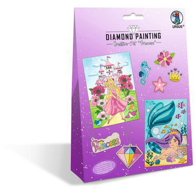 URSUS Diamond Sticker Princess 43510002 2 Karten, 2 Anhänger