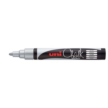 UNI-BALL Chalk Marker 1.8-2.5mm PWE5M SILVER argent