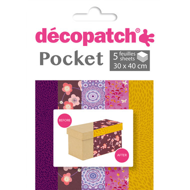 DECOPATCH Papier Pocket Nr. 5 DP005O 5 Blatt à 30x40cm
