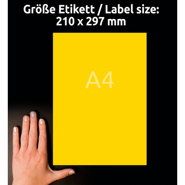 AVERY ZWECKFORM Etichette A4 3473 giallo 100 pezzi