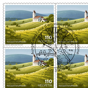 Briefmarken CHF 1.10 «Regionaler Naturpark Schaffhausen», Bogen mit 10 Marken Bogen «Schweizer Pärke» à CHF 1.10, selbstklebend, gestempelt