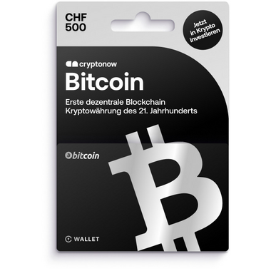 Carte cadeau Cryptonow - Bitcoin CHF 500.-