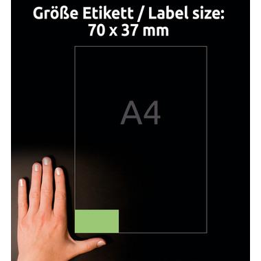 AVERY ZWECKFORM Etiketten 37x70mm 3450-10 grün, perm. 10 Blatt/24 Stk.