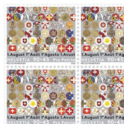 Timbres CHF 0.90+0.45 «1923 - 1972», Feuille de 20 timbres Feuille «100 ans de l’insigne du 1er août», gommé, non oblitéré
