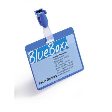 DURABLE Namensschild mit Clip blau 810606 90x60mm 25 Stück