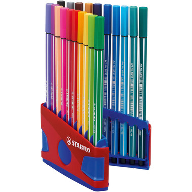 STABILO Penna fibra Pen 68 6820-04 20 pz., Color box rosso/blu