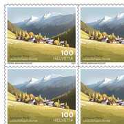 Briefmarken CHF 1.00 «Landschaftspark Binntal», Bogen mit 10 Marken Bogen Schweizer Pärke, selbstklebend, ungestempelt