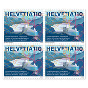 Block of four «Jungfraujoch research station» Block of four (4 stamps, postage value CHF 4.40), gummed, mint