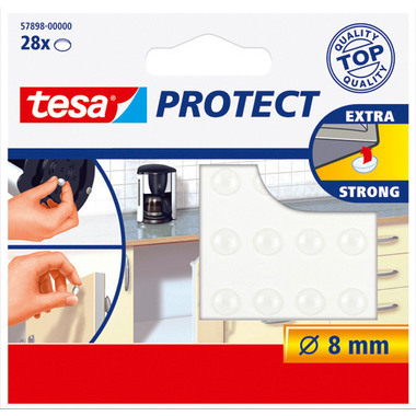TESA Protect Lärm/Rutschstopper 8mm 578980000 transparent, rund 28 Stück