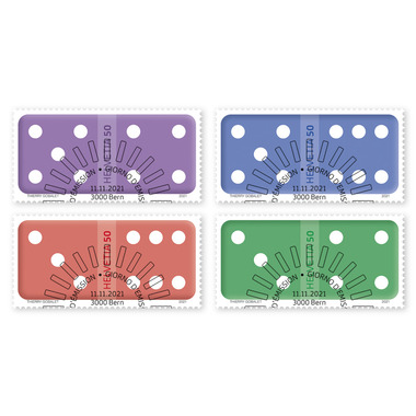 Briefmarken-Serie «Domino» Serie (4 Marken, Taxwert CHF 2.00), gummiert, gestempelt