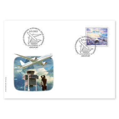 Busta primo giorno «100 anni del servizio svizzero di sicurezza aerea» Francobollo singolo (1 francobollo, valore facciale CHF 2.10) su busta primo giorno (FDC) C6