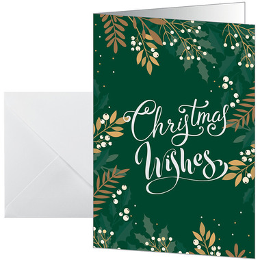 SIGEL Cartoline di Natale A6 DS092 Foglie e rami 25 pezzi