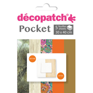 DECOPATCH Carta Pocket Nr. 10 DP010O 5 fogli di 30x40 cm