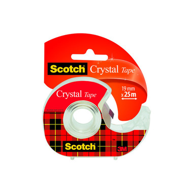 SCOTCH Magic Tape Crystal 19mmx25m 6 - 1925D bianco cristall., su dispenser