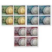 Viererblock-Serie «Münzen» Viererblock-Serie (12 Marken, Taxwert CHF 1.40), selbstklebend, ungestempelt