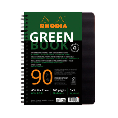 RHODIA Greenbook Carnet A5 119913C quad. 90g 160 f.