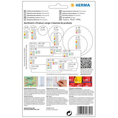 HERMA Universal-Etiketten 12x18mm 2340 weiss 1792 Stück/32 Blatt