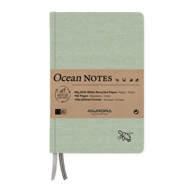 AURORA OCEAN NOTES A5 2396RTG vert, ligné 192 pages