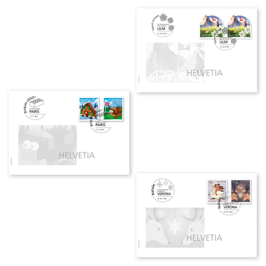 Internationale Briefmarkenausstellungen 2022 Set mit 3 Ausstellungsumschlägen 2022