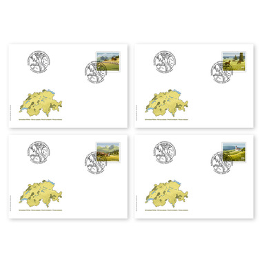 First-day cover «Swiss Parks» Single stamps (4 stamps, postage value CHF 4.00) on 4 first-day covers (FDC) C6