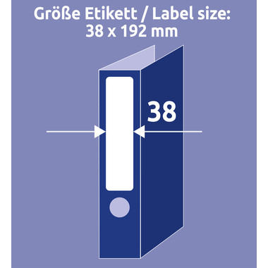 AVERY ZWECKFORM Ordner-Etiketten 192x38mm L4760-100 weiss 700 Stück/100 Blatt
