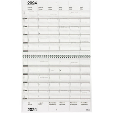 BIELLA 10-Jahreskalender Wire-O 2024 878310000024 1J/2S, 30x24cm, d/f
