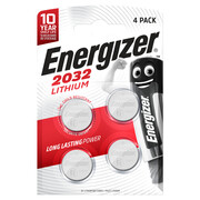 Energizer Specialty Lithium (CR2032), 4 pcs 4-pack of Energizer CR2032 Lithium coin batteries