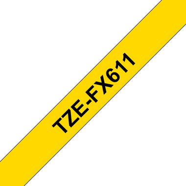 PTOUCH Flexitape laminé noir/jaune TZe-FX611 pour PT-550 6 mm