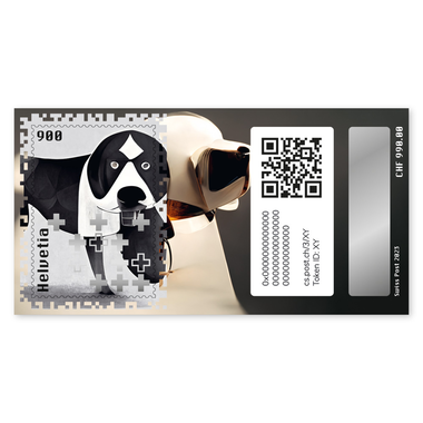 Crypto Stamp CHF 9.00+990.00 «Aia» Bloc spécial «Swiss Crypto Stamp 3.0», autocollant, non oblitéré