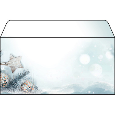 SIGEL Weihnachts-Couvert 11x22cm DU312 90g,Snow Star 25 Stück