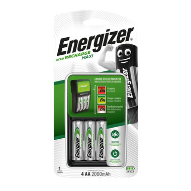 Energizer Chargeur Maxi Charger (AA/AAA) 2000 mAh Energizer Chargeur Maxi Charger, pour piles AA et AAA rechargeables Energizer Accu Recharge Extreme (NiMH)