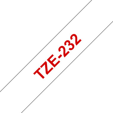 PTOUCH Nastro, plastific.rosso/bianco TZe-232 PT-1280VP 12 mm