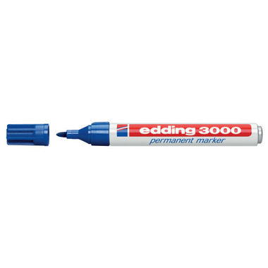 EDDING Permanent Marker 3000 1.5 - 3mm 3000 - 3 blu, impermeabile