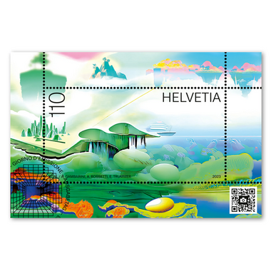 Briefmarke CHF 1.10 «Metascape», Sonderblock Sonderblock «Metascape», gummiert, gestempelt