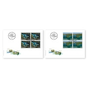 Busta primo giorno «Emissione congiunta Svizzera-Croazia» Serie di quartine (8 francobolli, valore facciale CHF 11.60) su 2 buste primo giorno (FDC) C6