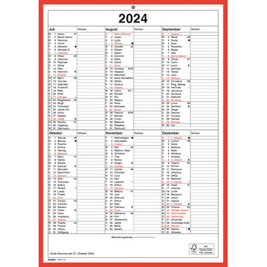 SIMPLEX Calendrier 2024 4032340.24 A4,rouge/blanc,d