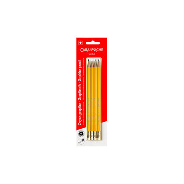 CARAN D'ACHE Crayon avec gomme HB 351.372 4 pcs.