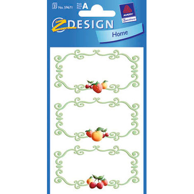 Z-DESIGN Sticker Home 59671 Früchte 3 Stück