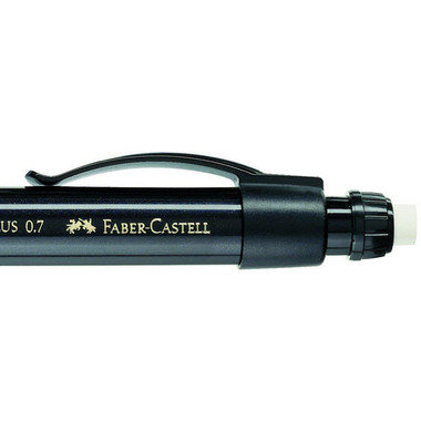 FABER-CASTELL Druckbleistift GRIP PLUS HB 130733 schwarz met., Radierer 0.7mm