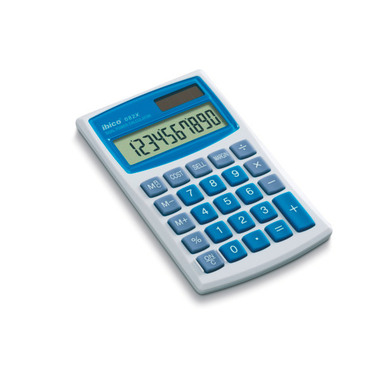 IBICO Calculatrice 082X IB410017 10 chiffres gris/bleu