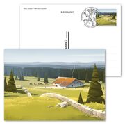 Swiss Parks, Postal card Jura Vaudois Picture postcard, postage value CHF 0.85 and CHF 1.00 for the card, cancelled