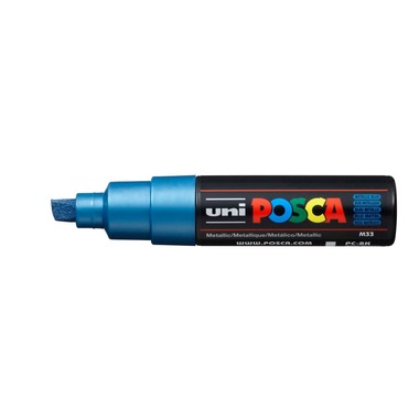 UNI-BALL Posca Marker 8mm PC8KMET.BLUE MET, bleu