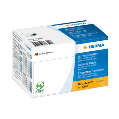 HERMA Etichette p.indirizo 89x42mm 4341 bianco, rotolo rotoloe